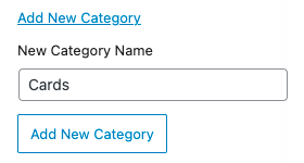 Screenshot: how to add a custom new category in block pattern editor